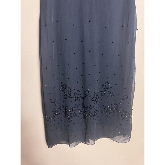 IZ Byer Women's SZ M Black Sleeveless Dress V Neck Beaded Y2K Witchy Whimsigoth - Picture 2 of 7